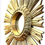 Golden wooden sun mirror "witch's eye"