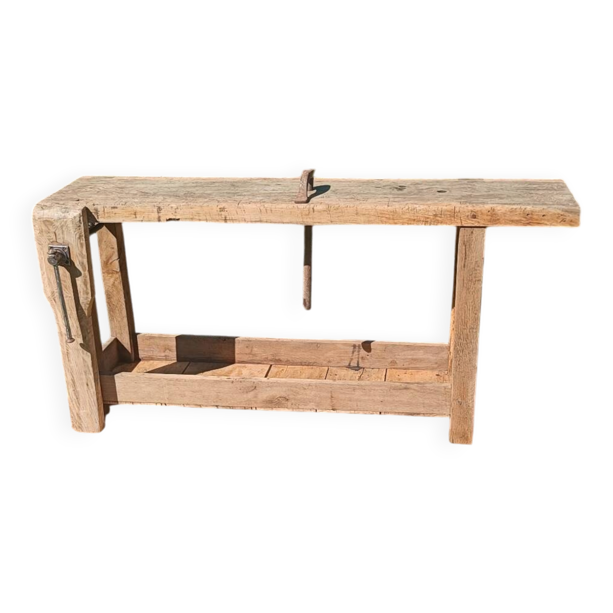 Old workshop bench in solid oak