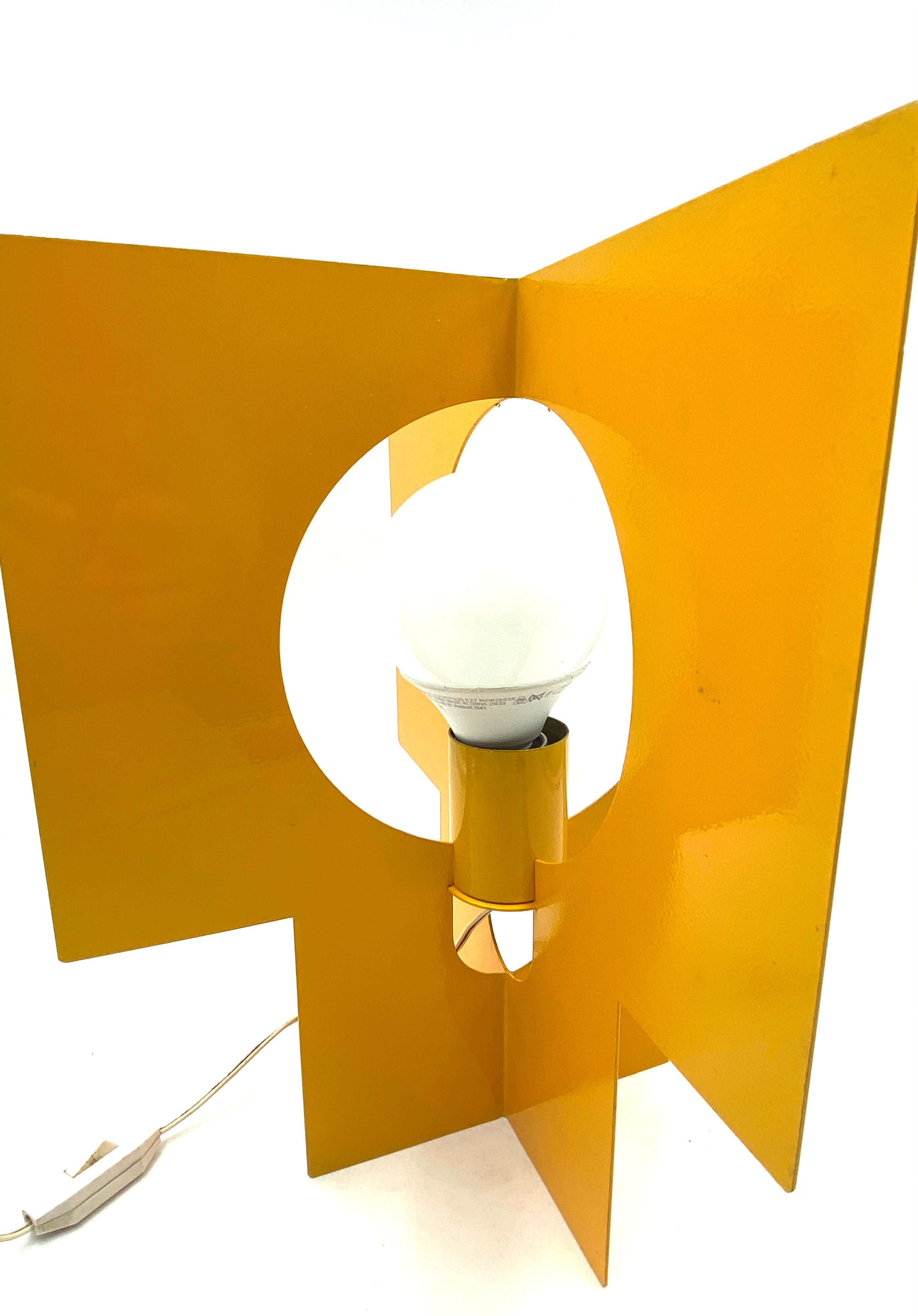 Pair of yellow Space age design table lamps, Italy, 1960s