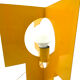 Pair of yellow Space age design table lamps, Italy, 1960s