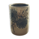 Vase décor floral signé