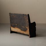 Alpine larch wood storage bench, Folk Art, Piedmont, 19th century