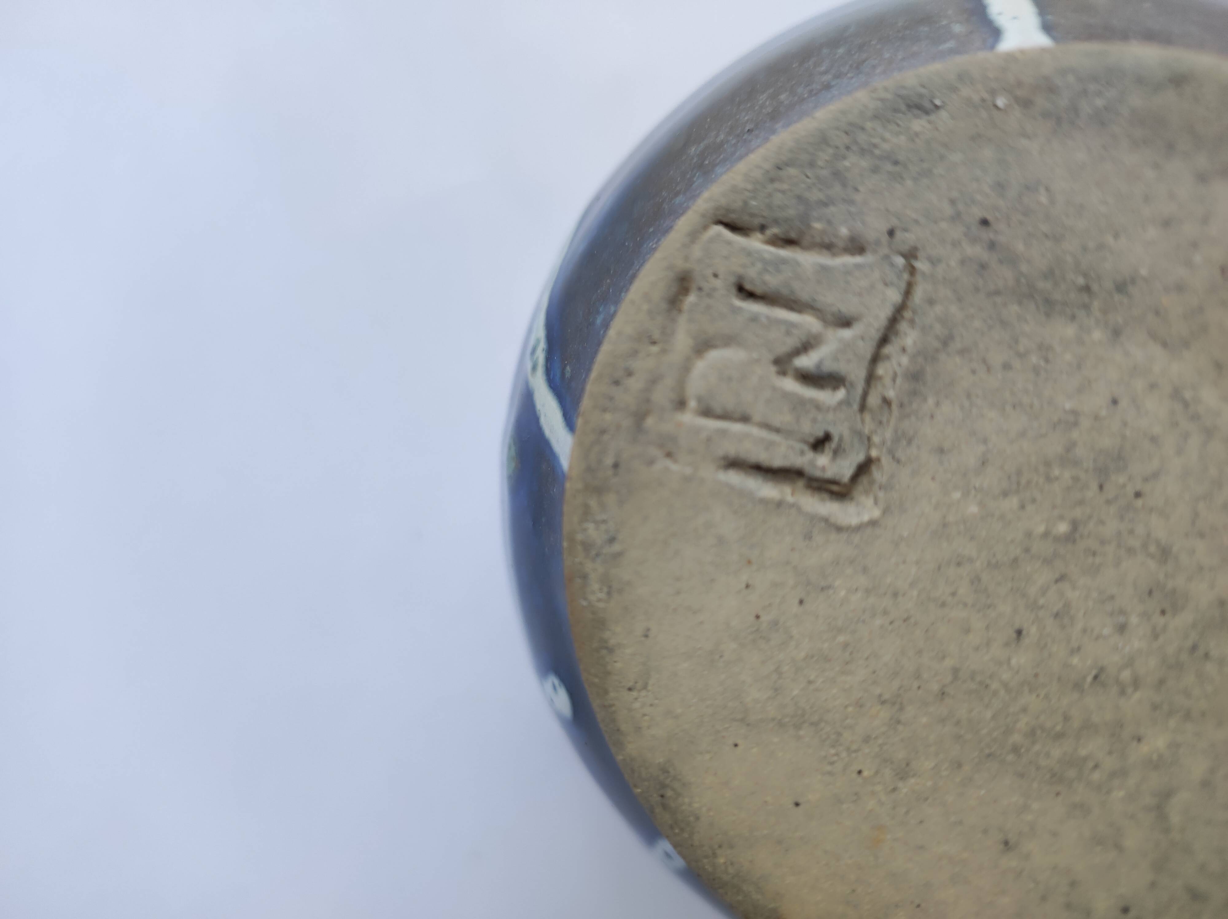 Stoneware candy box Nault pottery