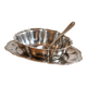 Antique silver-plated sauce boat with sauce spoon – Attached tray in Louis XV style
