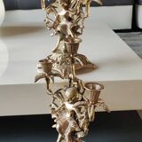 Pair of Antique 3-light candlesticks. Puttis/Cherubs. Bronze