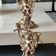 Pair of Antique 3-light candlesticks. Puttis/Cherubs. Bronze