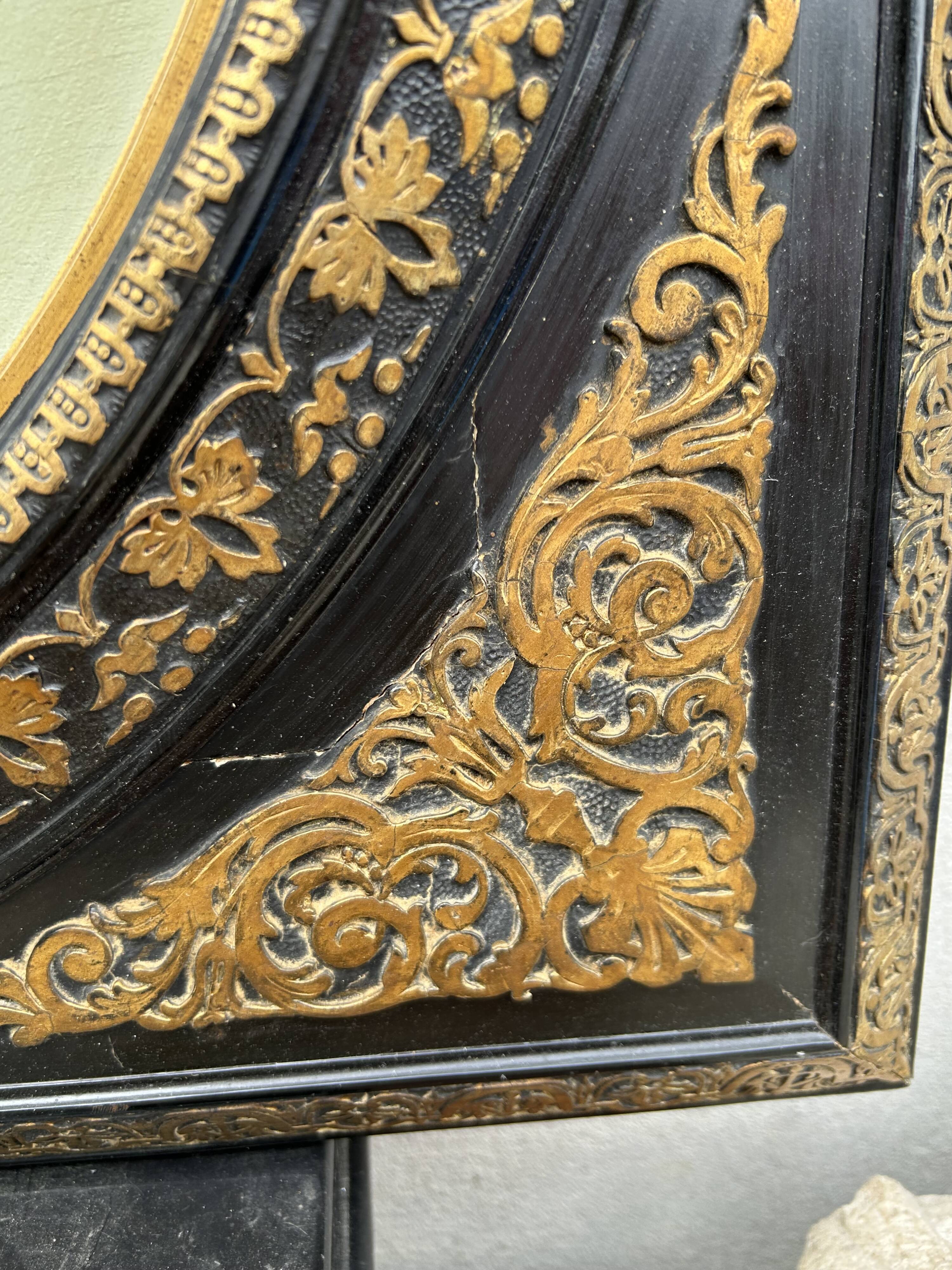 Painting of a bouquet of flowers on a panel in a medallion frame, Napoleon