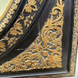 Painting of a bouquet of flowers on a panel in a medallion frame, Napoleon