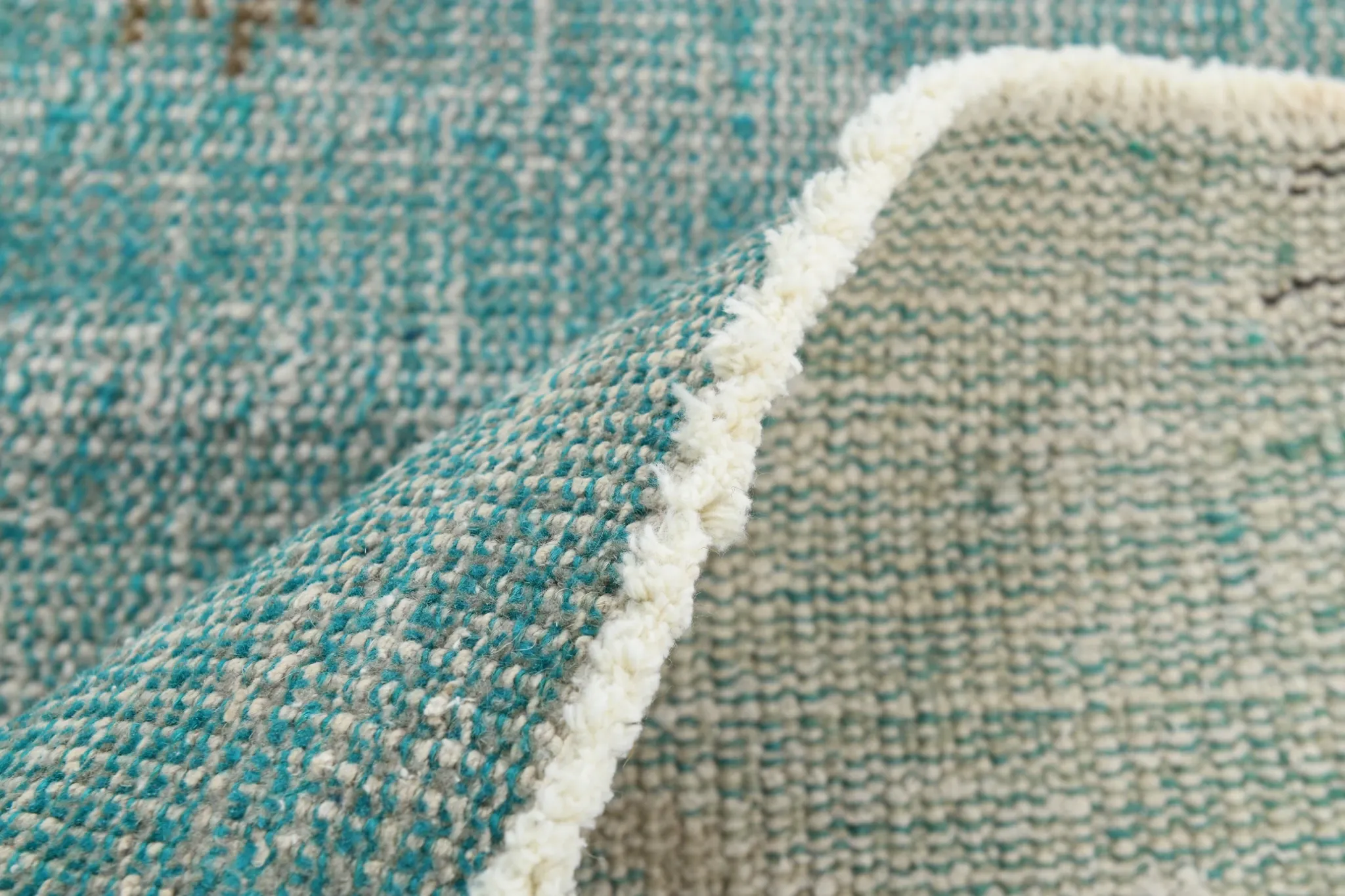 Teal Green Turkish Vintage Rug, Persian Style Living Room Carpet, 222x321Cm
