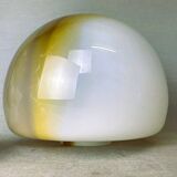 Lampe de table portugaise en bois et laitier en verre onyx 1960
