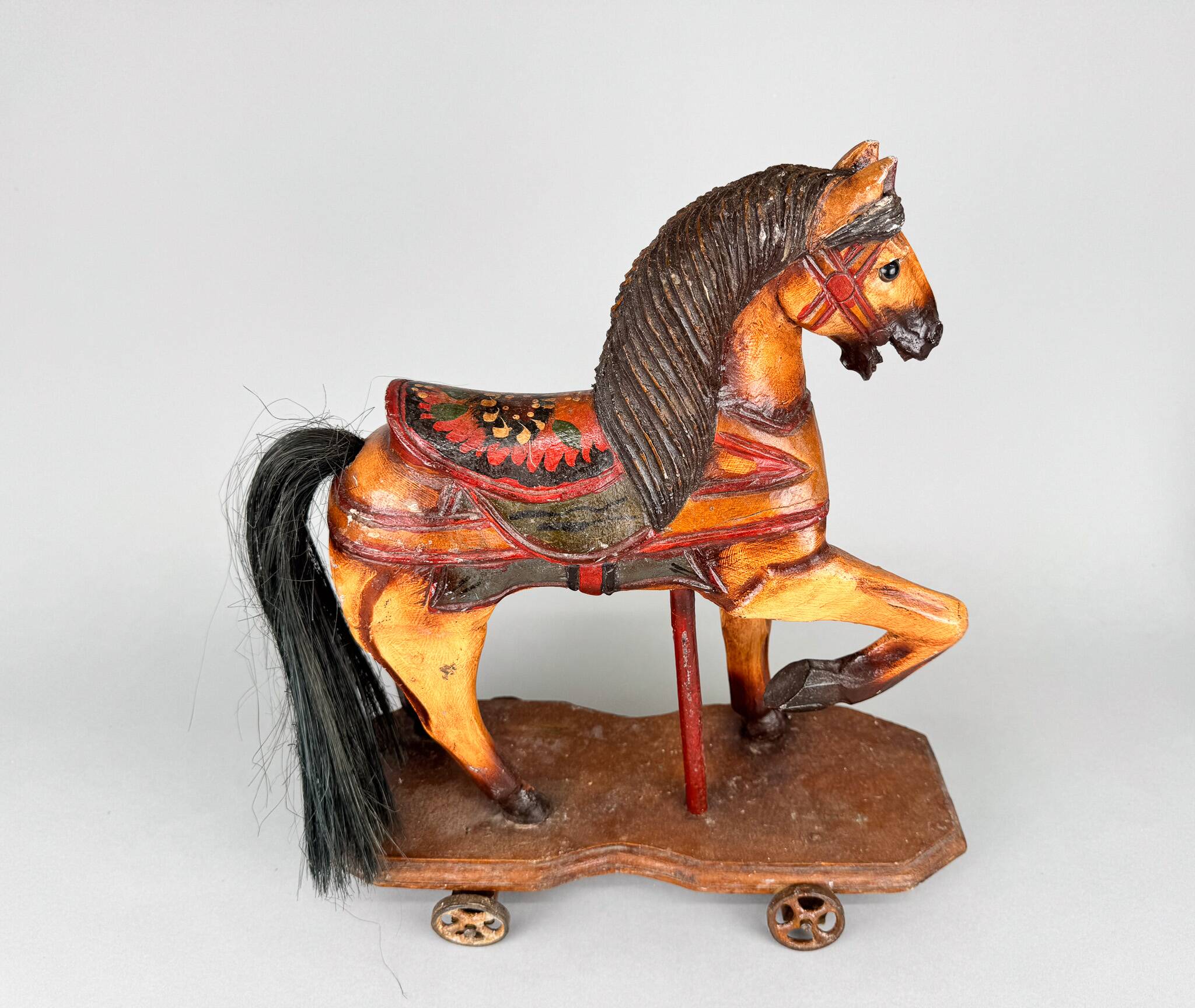 Vintage Wooden Horse on Wheels
