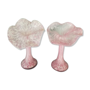 Paire de vases la rochère en verre