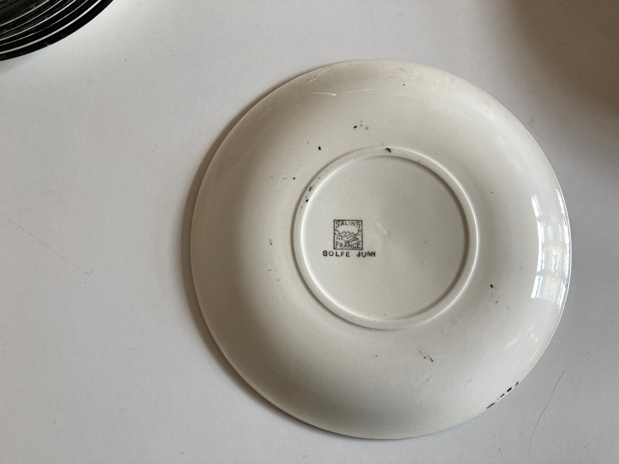 Set of 6 plates Soulages Gulf Juan in Salins earthenware 1960