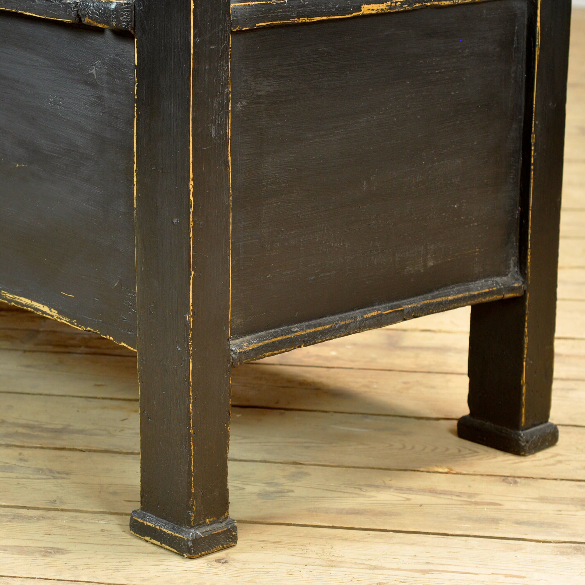 Antique pine drop-top bench, 1900s
