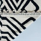 Handmade black and white traditional Moroccan kilim rug size 150x250.