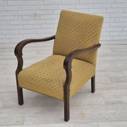 1950s, Danish design, armchair in original condition, furniture cotton/ wool fabric.