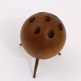 Chandelier Carl Aubock Ball Tripod in Walnut, Austria 1950s