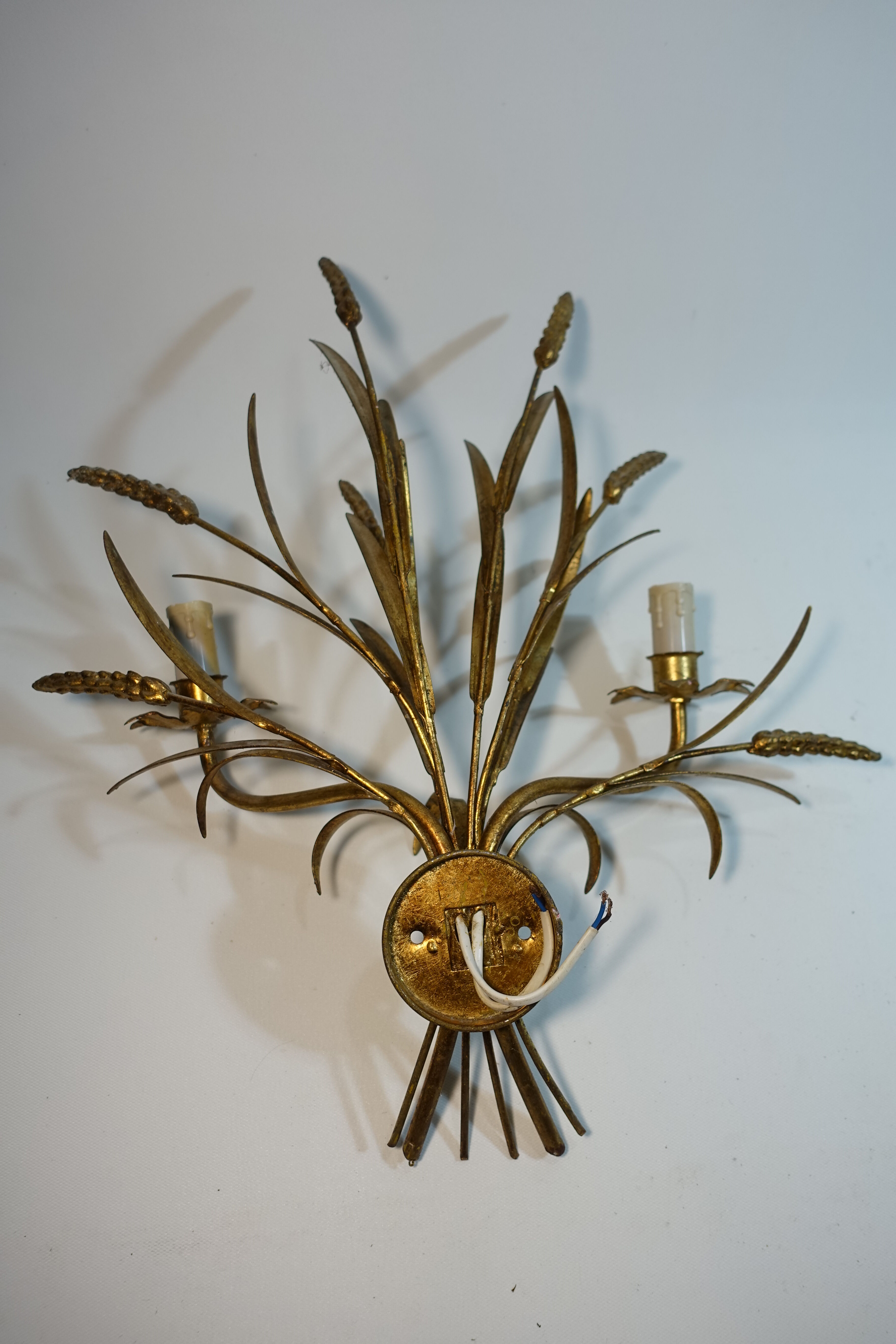 Wall lamp in gilded metal sheaf of wheat 1970s