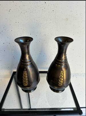 Pair of Art Deco copper vases – 1930s