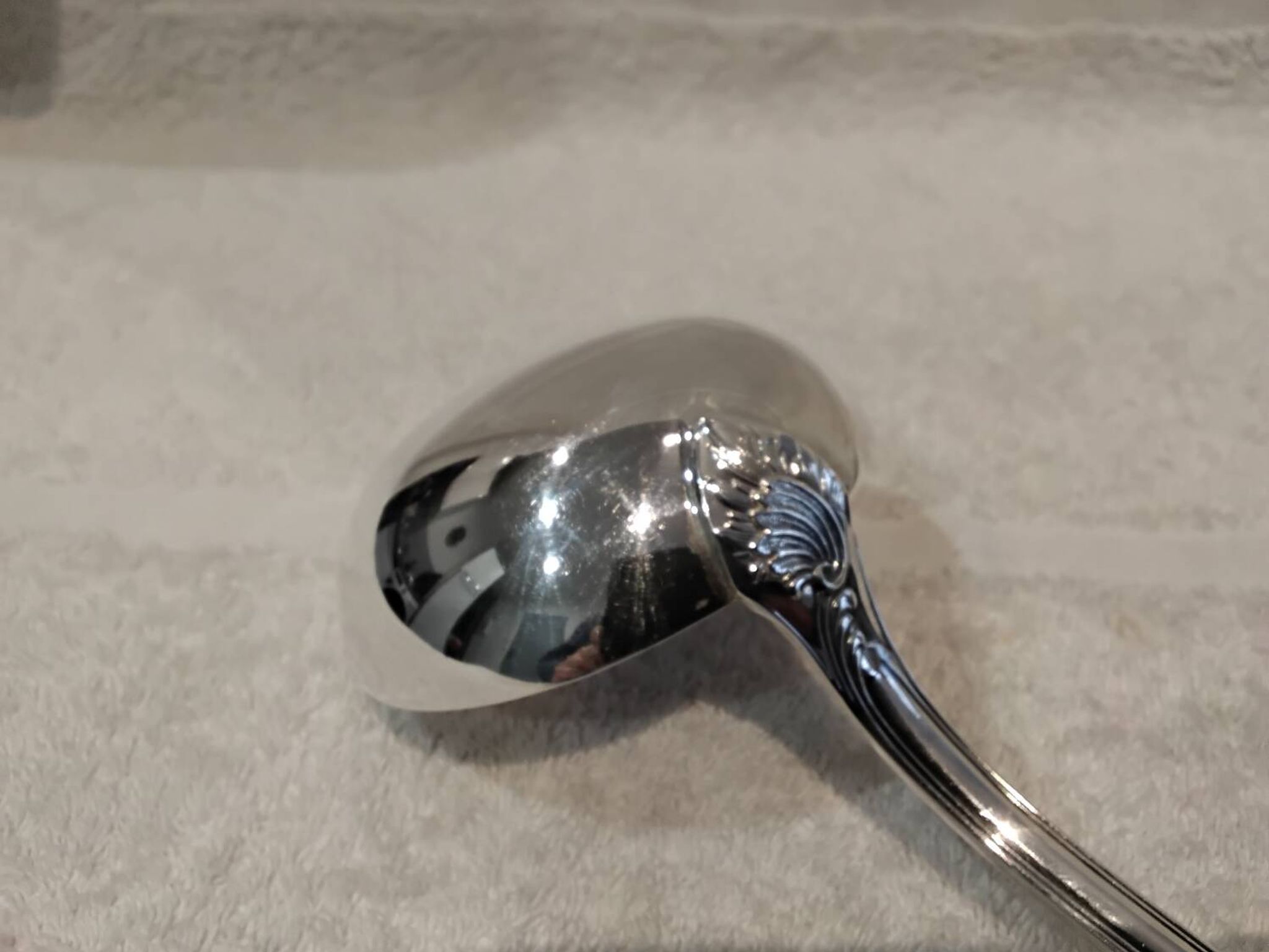 Louche à potage métal argenté orfèvre Christofle Marly 31,6cm