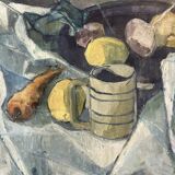 Nature morte,  huile sur toile signée Pierre Buquet, XXème