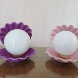 Purple ceramic shell lamp 1970