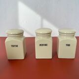 Set of vintage porcelain spice jars