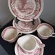 Staffordshire cups, saucers, plates and milk jar