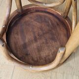 1940s curved wood side table