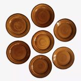 7 Saint Clément flat plates in brown earthenware