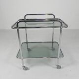Vintage chrome serving trolley, 1960s