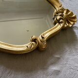 Golden resin rock mirror  42x68cm