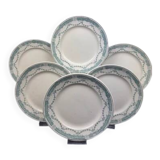 Set of 6 old earthenware plates Moulin des Loups & Hamage – Provence model – Terre de Fer