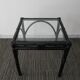 Side table in rattan bamboo and glass 70s