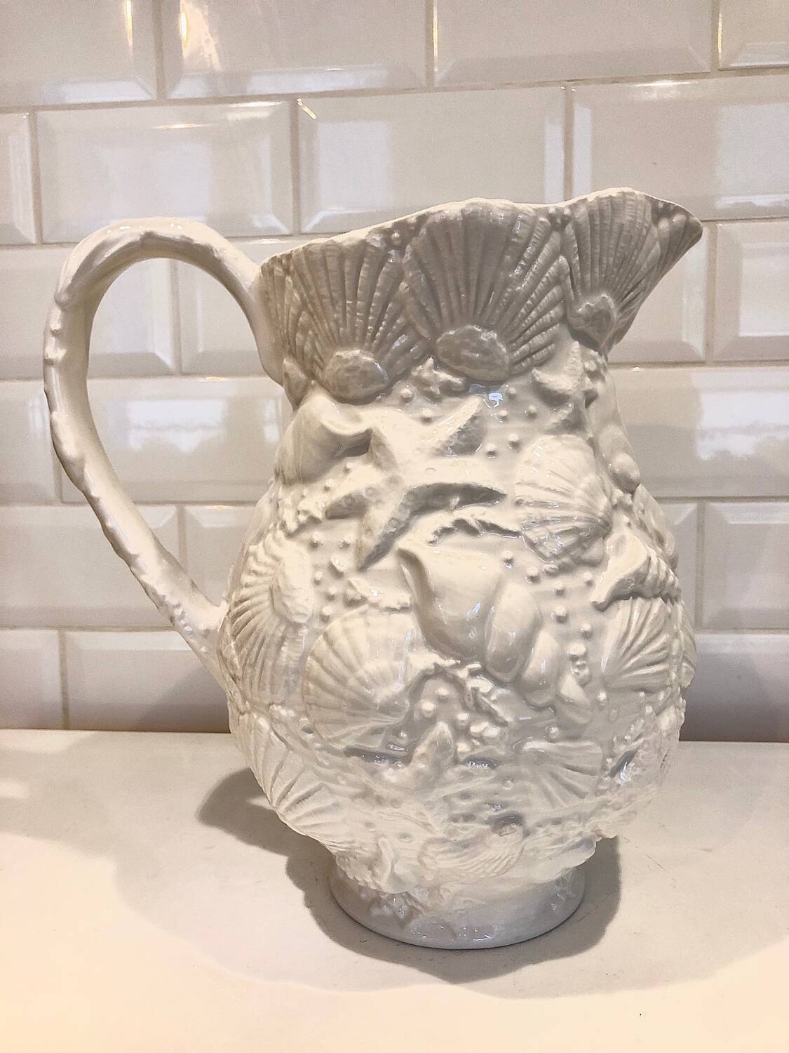 Large “shell” slip carafe