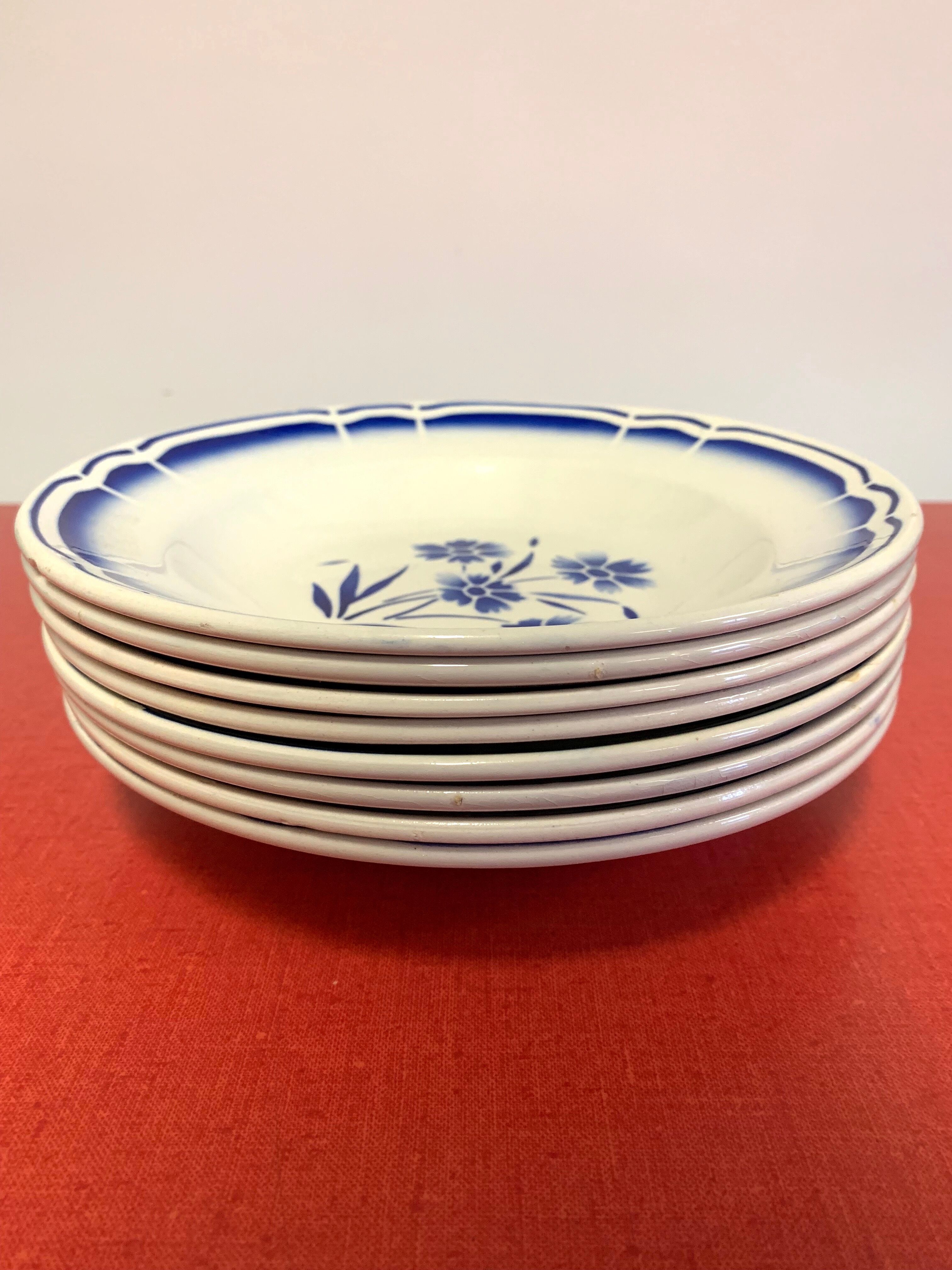Lot de 8 assiettes creuses badonviller
