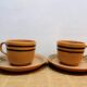 Sarreguemines cups and vase, Chaumière model