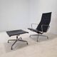 Model EA 124 + 125 Vitra Lounge Chair and Ottoman by Charles & Ray Eames