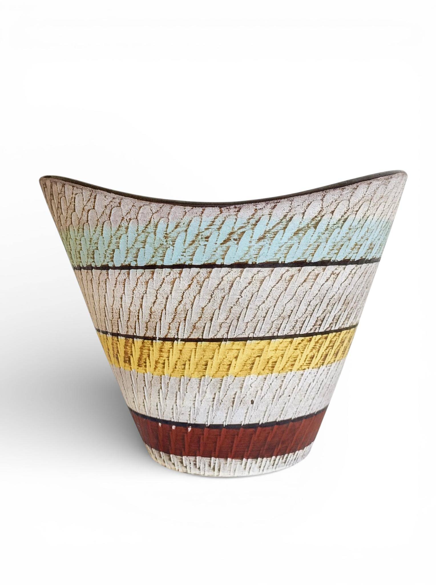 Dümler & Breiden Ceramic Bowl, Sgraffito Décor, West Germany, 1950s
