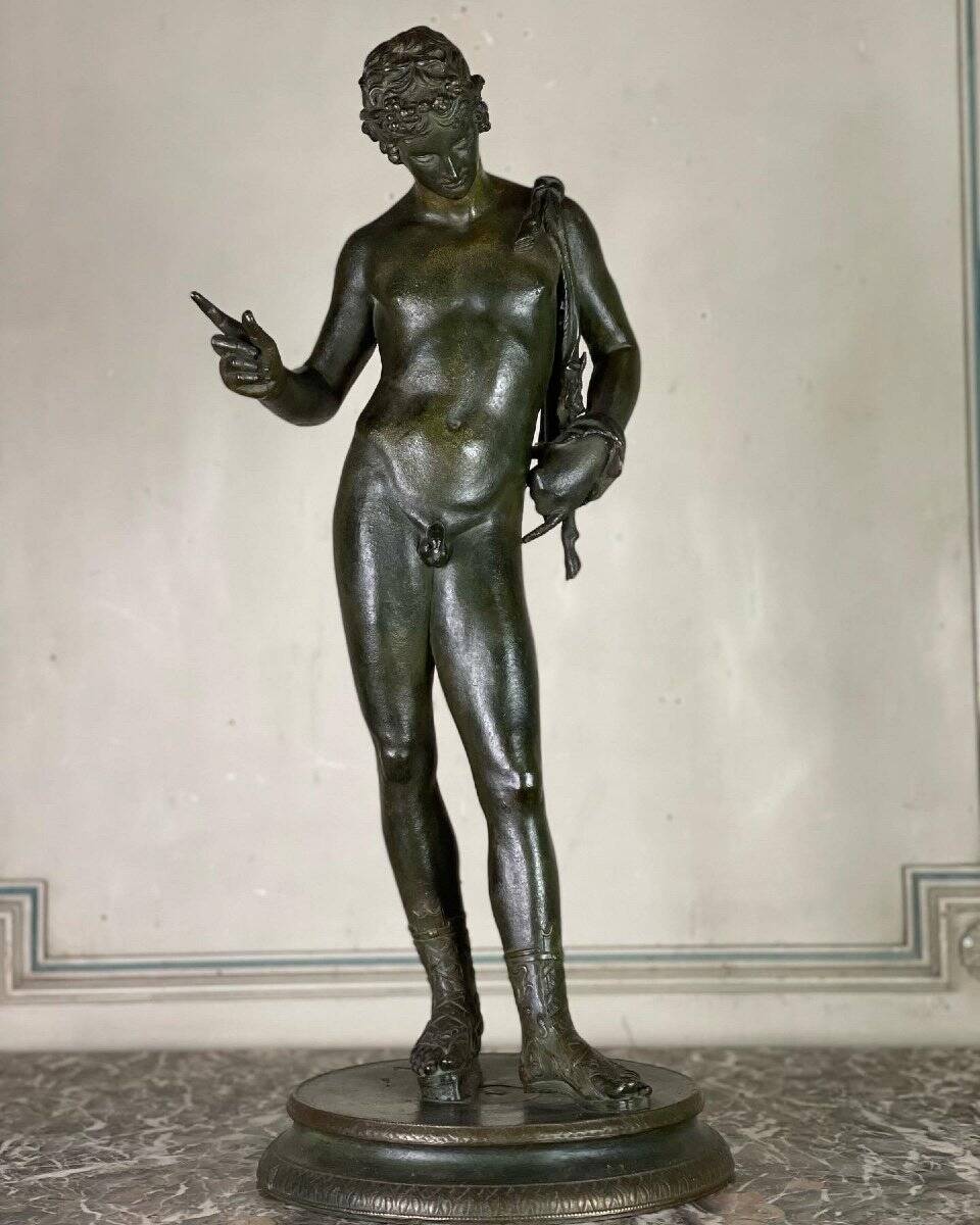 Narcissus in bronze after the antique, 19th century