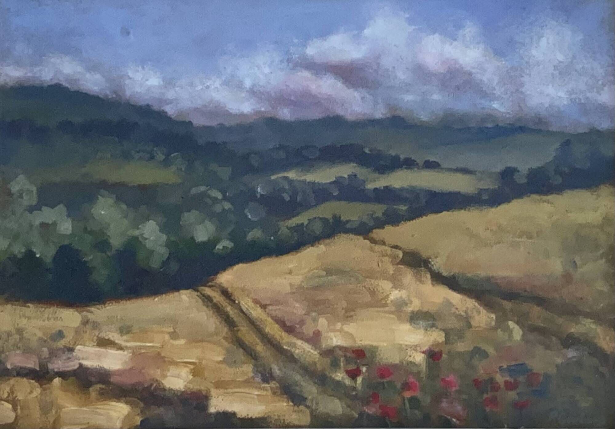 Vintage Impressionist Oil Painting Landscape, Signed R. Grinberg