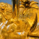 Hollywood Regency table lamp with crystal fruit with brass details, 1970s