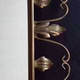 Large arched mirror with acanthus leaves and scrolls in gold metal from deknudt, 1960s