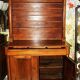 Sideboard with half-columns in walnut, Empire period.