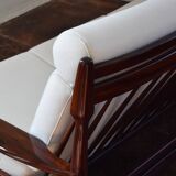 Reupholstered Mid Century High Back Sofa