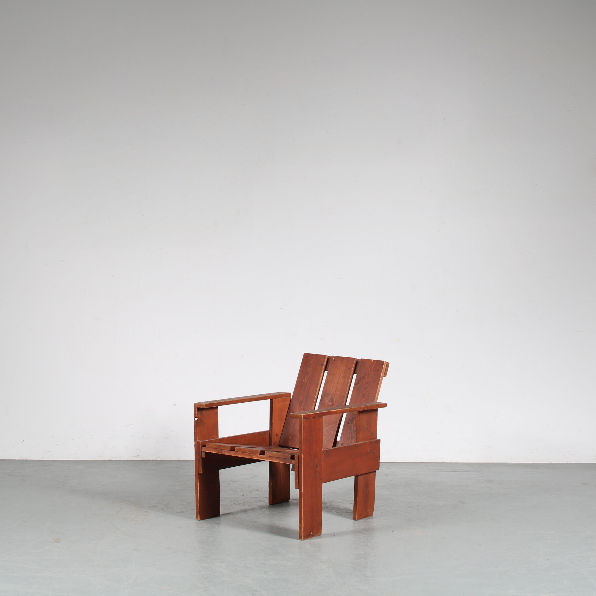 1960s Pine wooden “Crate” char from the Netherlands