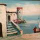 Seascape painting in oil on panel