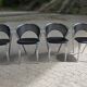 Set of 4 postmodern chairs with chrome and perforated mesh, Italy, 1980.