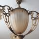Old Art Deco style chandelier in bronze 4 fires