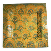 Annick Séguret – large vintage ceramic trivet signed – 20 cm